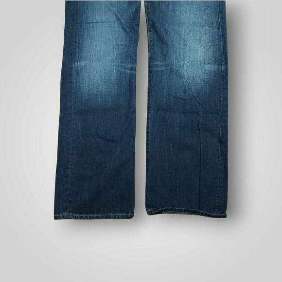 7 For All Mankind Jeans Mens 34 Standard Button Fly Straight Leg Whiskering - Picture 9 of 13